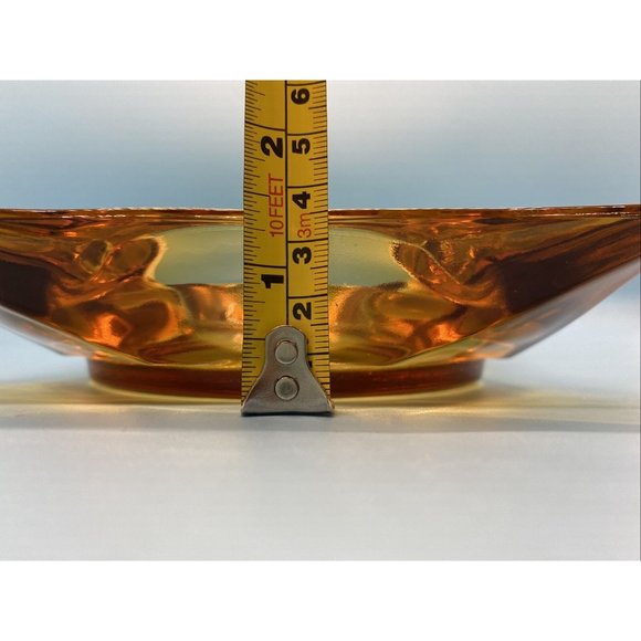 VINTAGE ASHTRAY 5.5” SQUARE AMBER GLASS MAD MEN MANCAVE MCM - Picture 5 of 6